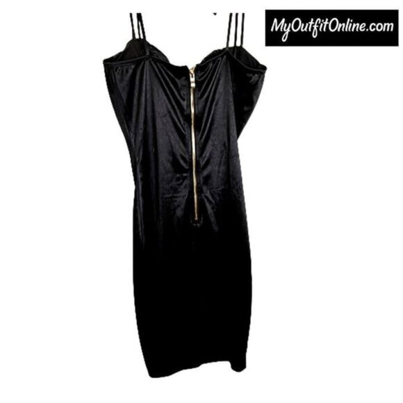 Womens Satin Sweetheart Neckline Wrap Bodycon Backless Corset Sexy Mini - Picture 2 of 8